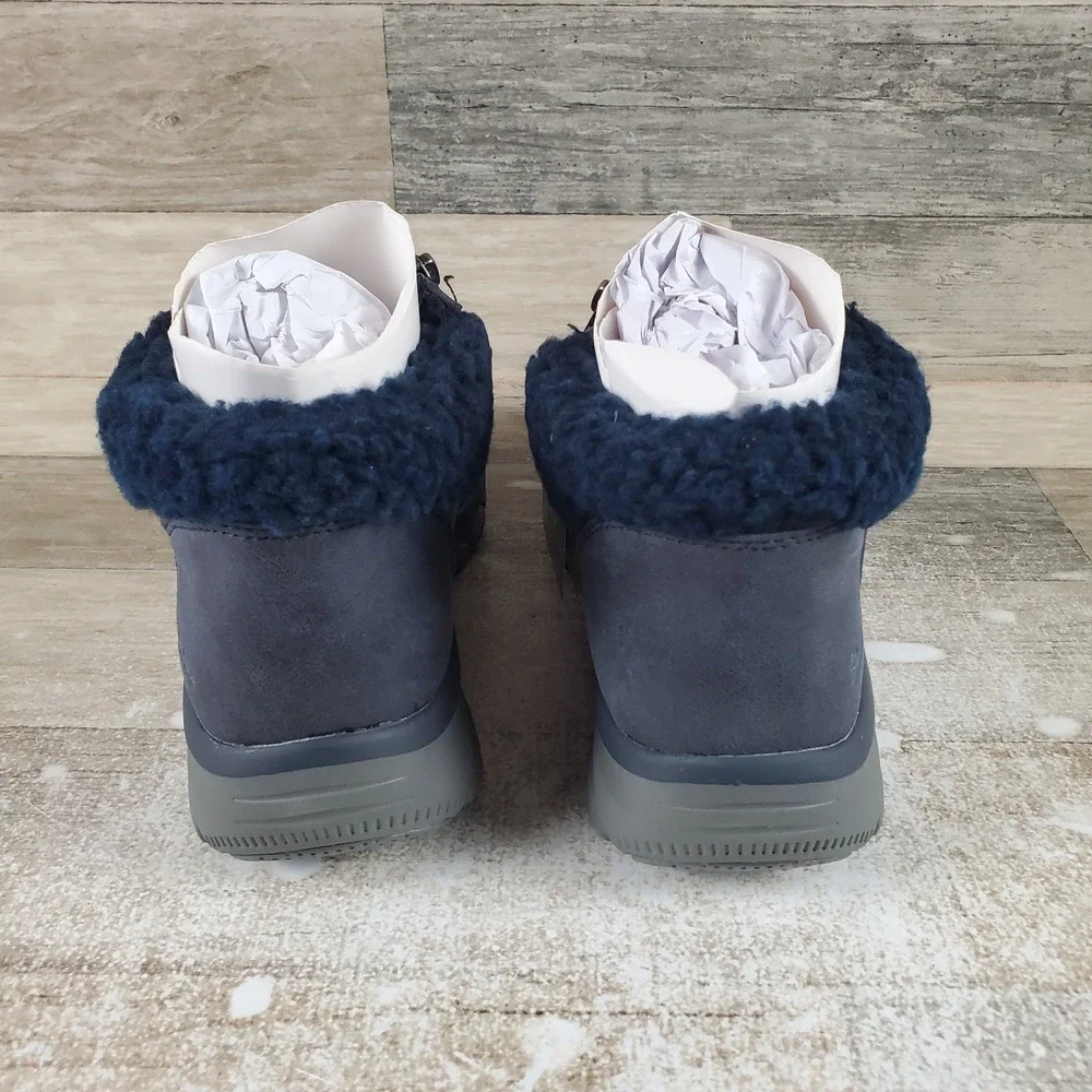 Skechers Easy Going Social Mode Womens Ankle Boots Sz 8.5 Navy Water-Repellent